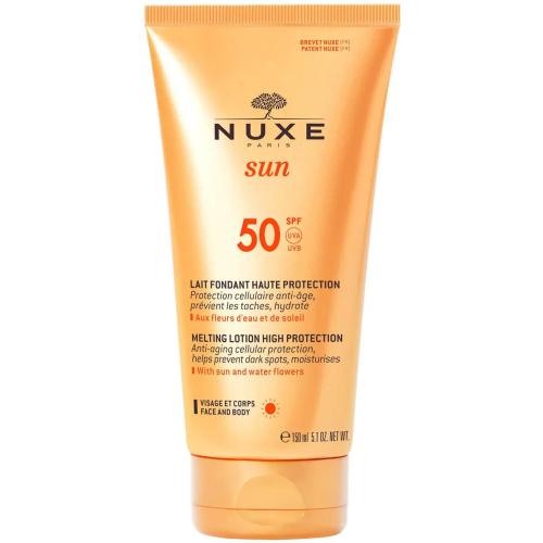 Nuxe Sun Face & Body High Protection Melting Lotion Spf50 Αντηλιακό Γαλάκτωμα Υψηλής Προστασίας για Πρόσωπο & Σώμα 150ml
